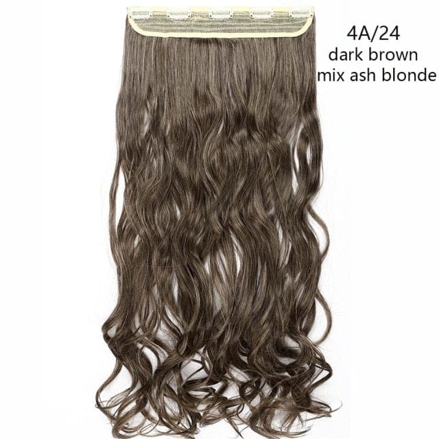 hairro synthetic 23inch long wavy clip in hair extension 4a-24 / 23inches