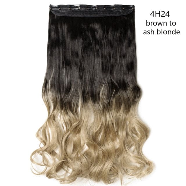 hairro synthetic 23inch long wavy clip in hair extension 4h24 / 23inches