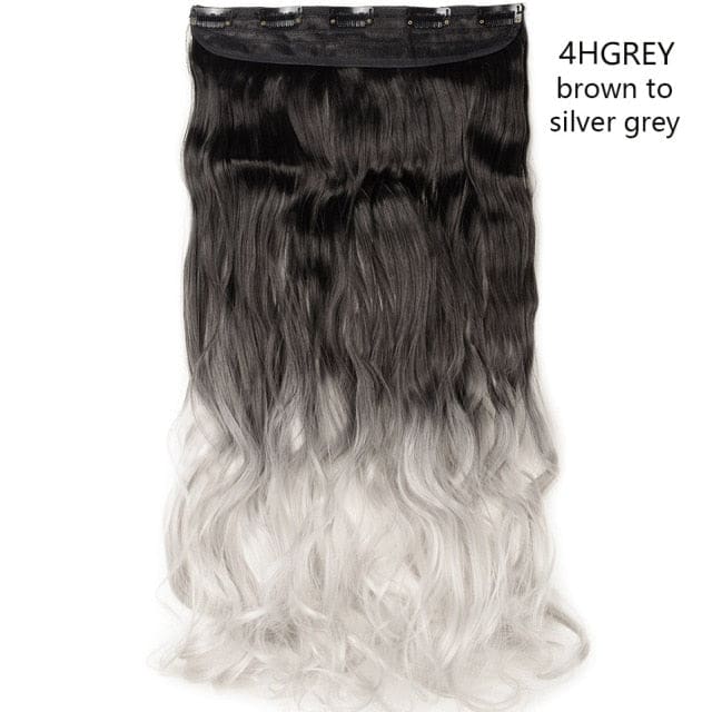 hairro synthetic 23inch long wavy clip in hair extension 4hgrey / 23inches