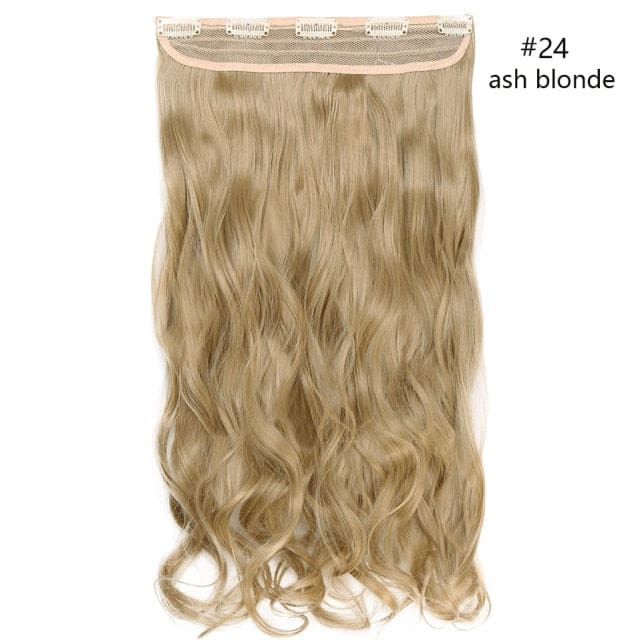 hairro synthetic 23inch long wavy clip in hair extension ash blonde / 23inches