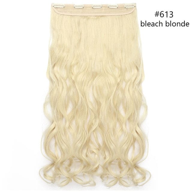 hairro synthetic 23inch long wavy clip in hair extension bleach blonde / 23inches