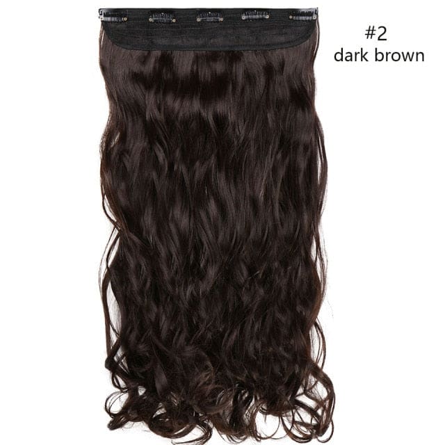 hairro synthetic 23inch long wavy clip in hair extension dark brown / 23inches