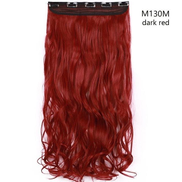 hairro synthetic 23inch long wavy clip in hair extension dark red / 23inches