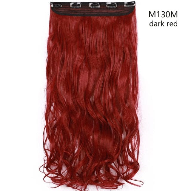 hairro synthetic 23inch long wavy clip in hair extension dark red / 23inches