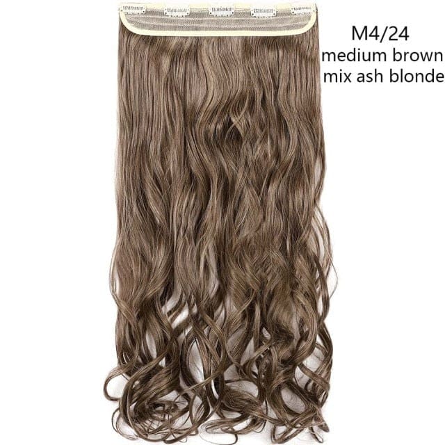 hairro synthetic 23inch long wavy clip in hair extension m4-24 / 23inches