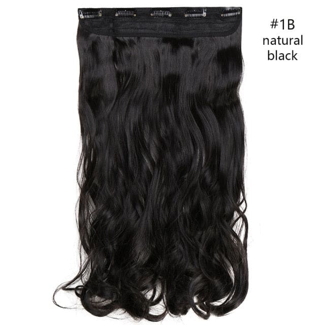 hairro synthetic 23inch long wavy clip in hair extension natural black / 23inches