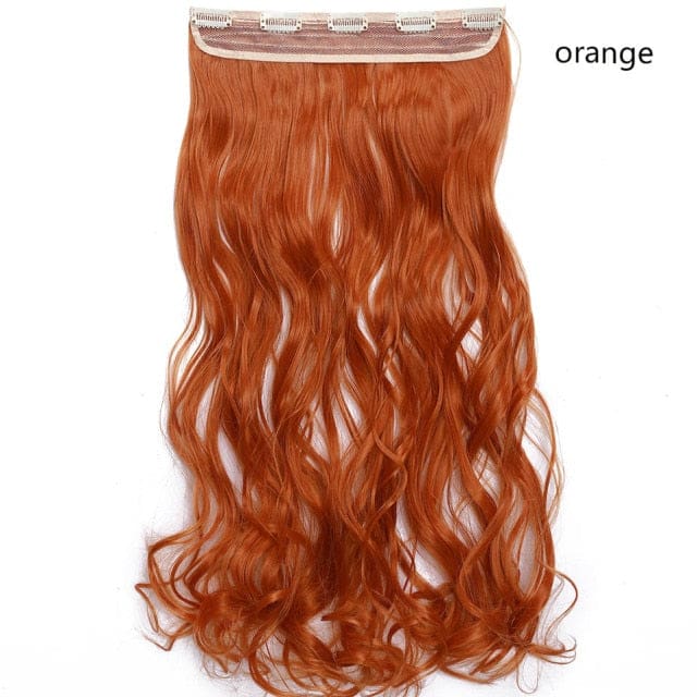 hairro synthetic 23inch long wavy clip in hair extension orange / 23inches