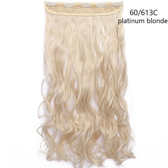 hairro synthetic 23inch long wavy clip in hair extension platinum blonde / 23inches