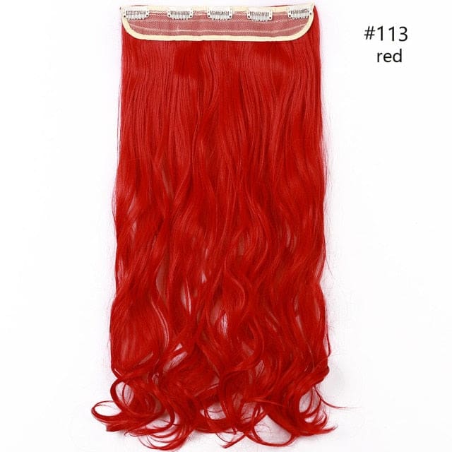 hairro synthetic 23inch long wavy clip in hair extension red / 23inches