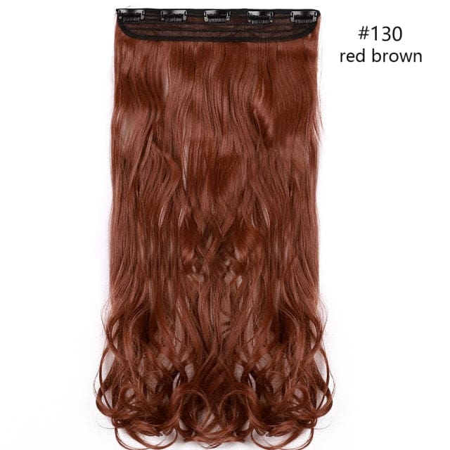 hairro synthetic 23inch long wavy clip in hair extension red brown / 23inches