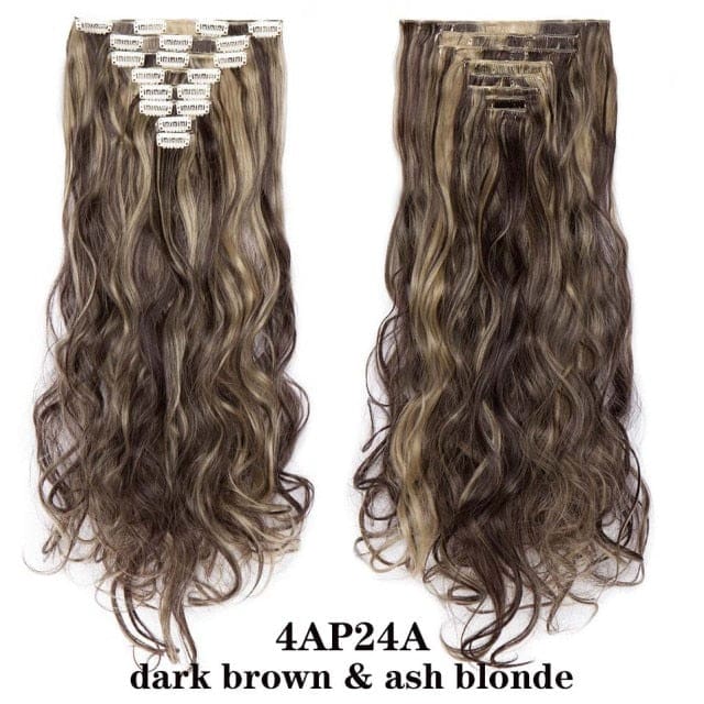 hairro synthetic 36 colors long straight hair extensions clips in high temperature fiber 4ap24a 201299538 / 24inches