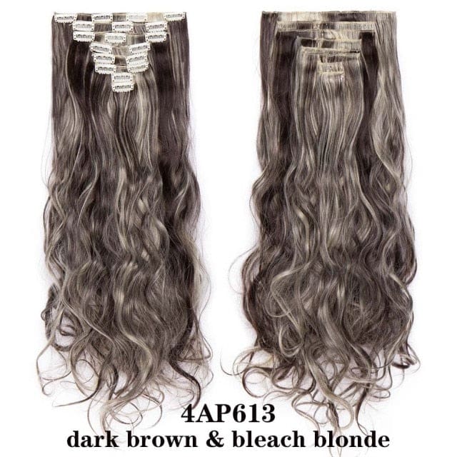 hairro synthetic 36 colors long straight hair extensions clips in high temperature fiber 4ap613 201299534 / 24inches
