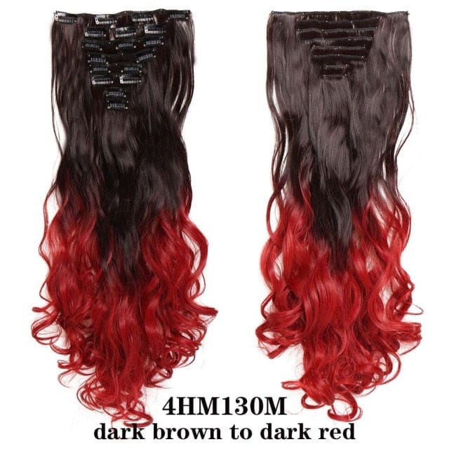 hairro synthetic 36 colors long straight hair extensions clips in high temperature fiber 4hm130m 200744462 / 24inches