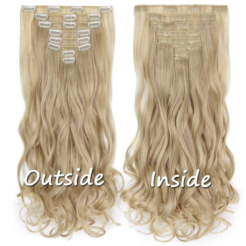 hairro synthetic 36 colors long straight hair extensions clips in high temperature fiber