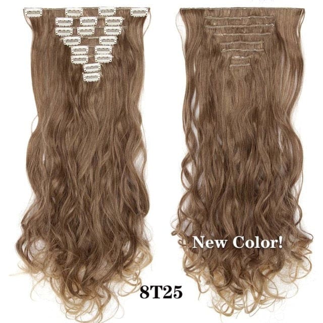 hairro synthetic 36 colors long straight hair extensions clips in high temperature fiber