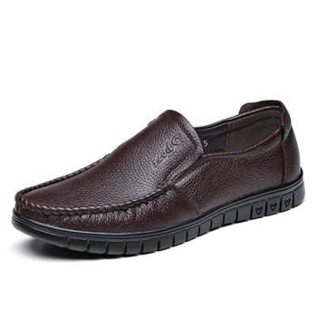 handmade genuine leather men flat shoes