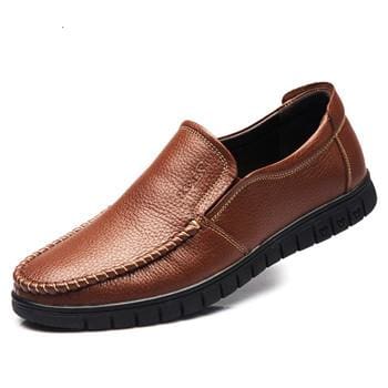 handmade genuine leather men flat shoes