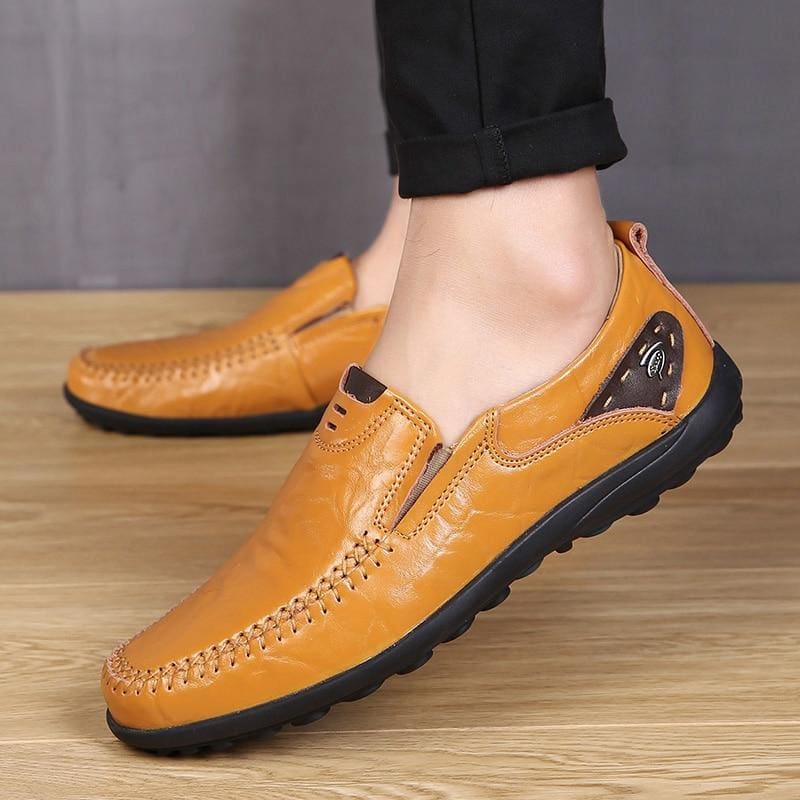 high quality leather men casual shoes soft moccasins