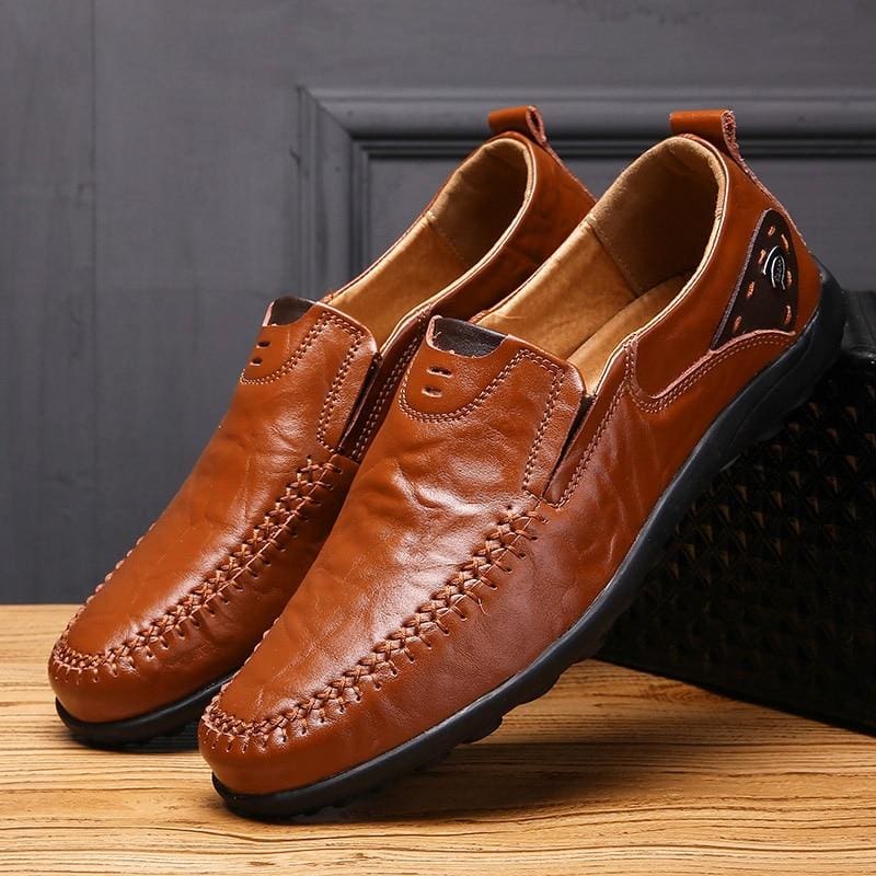 high quality leather men casual shoes soft moccasins