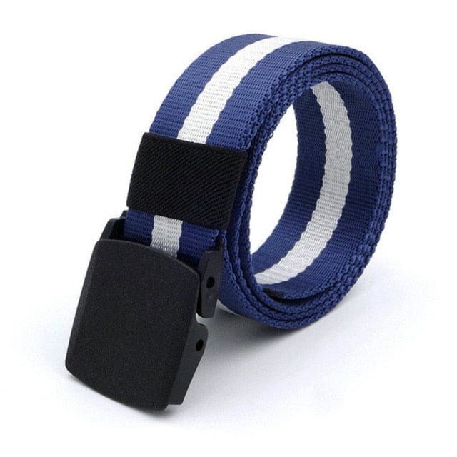 high quality marine corps canvas multi-function alloy buckle outdoor hunting metal tactical belt gm blue / 45to47inch