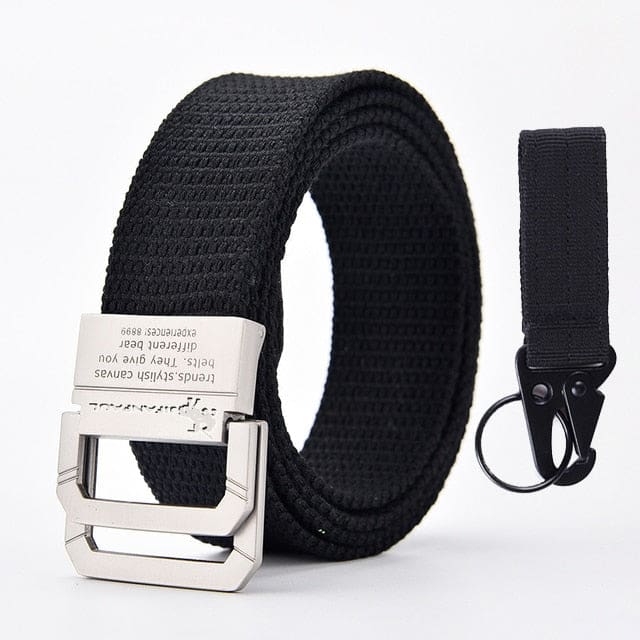 high quality marine corps canvas multi-function alloy buckle outdoor hunting metal tactical belt jf34 black gou / 45to47inch