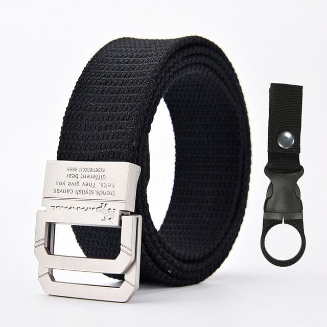 high quality marine corps canvas multi-function alloy buckle outdoor hunting metal tactical belt jf34 black shui / 45to47inch