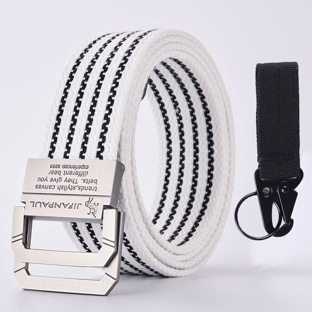 high quality marine corps canvas multi-function alloy buckle outdoor hunting metal tactical belt jf34 white gou / 45to47inch