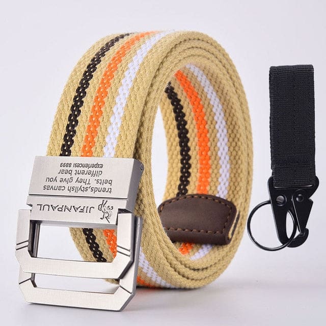 high quality marine corps canvas multi-function alloy buckle outdoor hunting metal tactical belt jf34 yellow gou / 45to47inch
