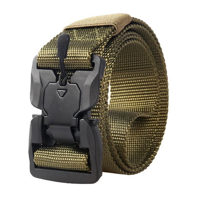 high quality marine corps canvas multi-function alloy buckle outdoor hunting metal tactical belt kk50-green / 45to47inch