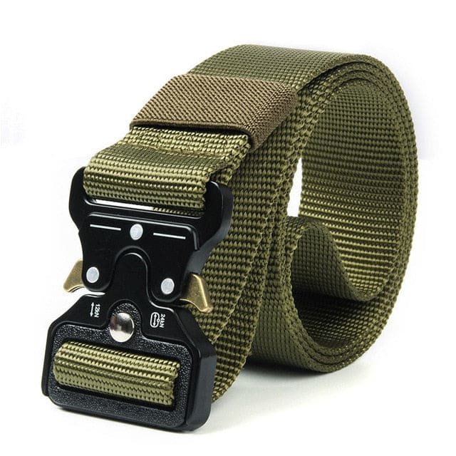 high quality marine corps canvas multi-function alloy buckle outdoor hunting metal tactical belt kkkk green / 45to47inch