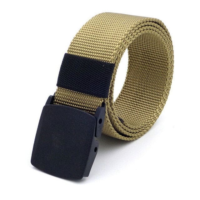 high quality marine corps canvas multi-function alloy buckle outdoor hunting metal tactical belt plm khaki / 45to47inch
