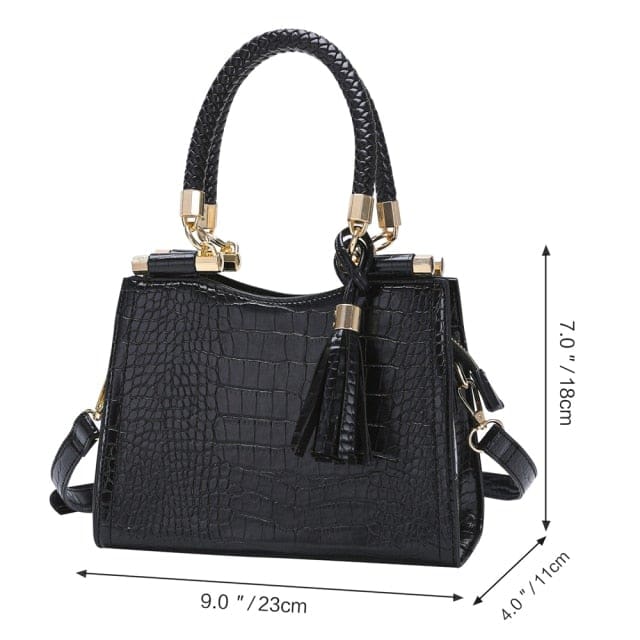 high quality pu leather retro tassels handbag c