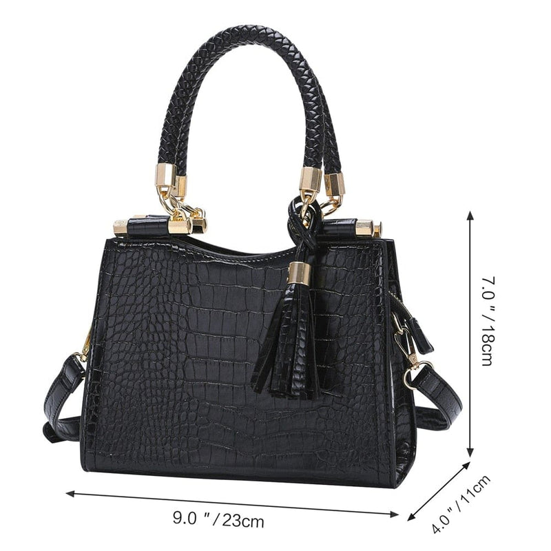 high quality pu leather retro tassels handbag