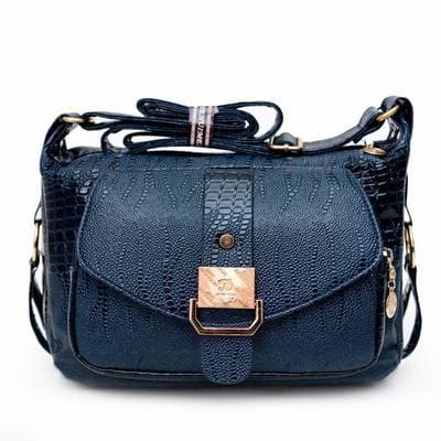 high quality pu leather shoulder bag blue