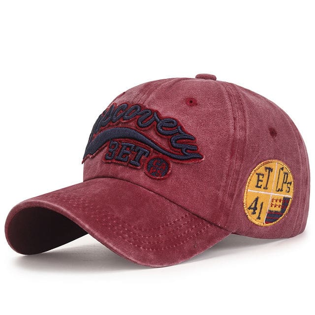 high quality washed cotton baseball caps wine red