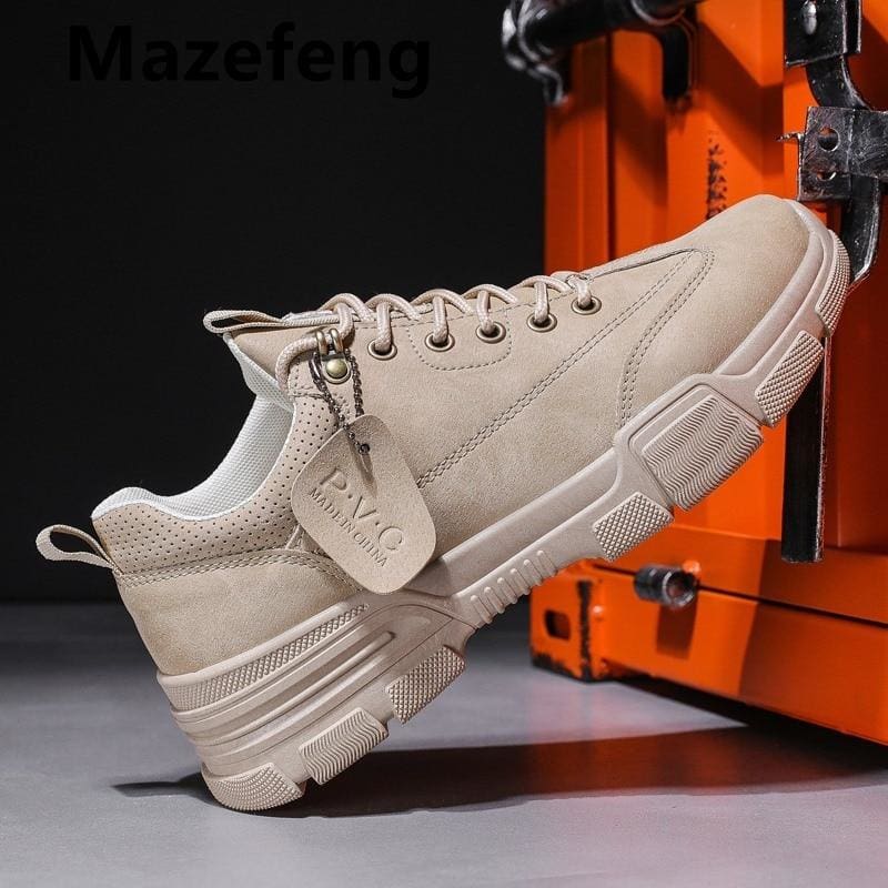 high-top comfortable pu leather casual shoes for men