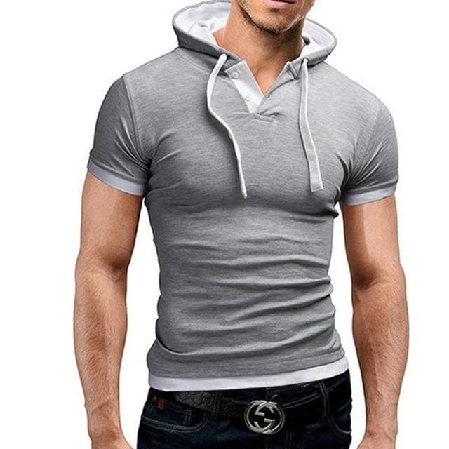 hooded sling short-sleeved tees male