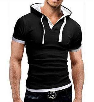 hooded sling short-sleeved tees male