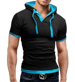 hooded sling short-sleeved tees male