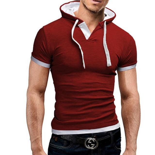 hooded sling short-sleeved tees male