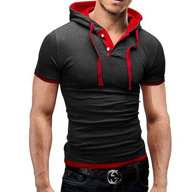 hooded sling short-sleeved tees male