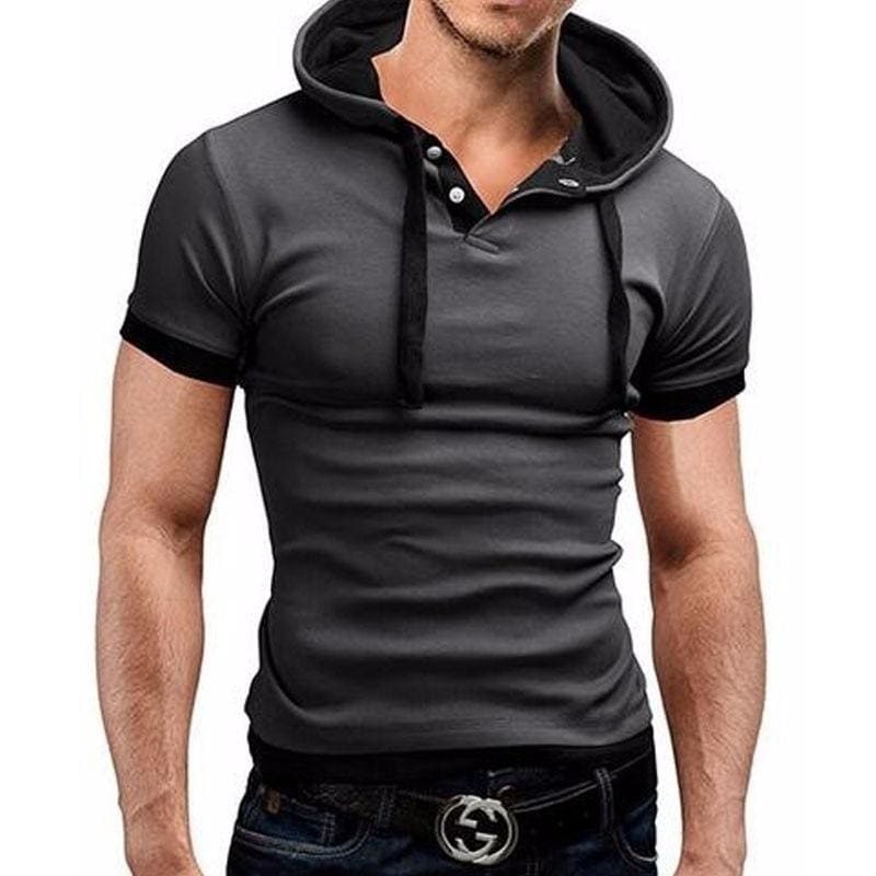 hooded sling short-sleeved tees male