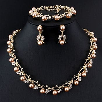 hot imitation pearl elegant necklace earring sets for party 6