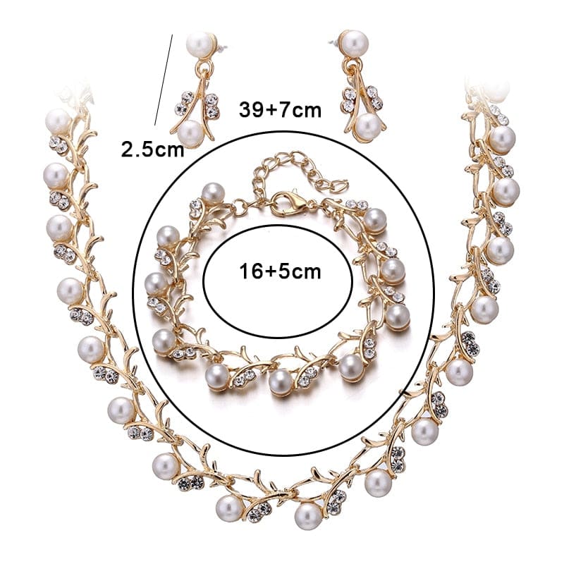 hot imitation pearl elegant necklace earring sets for party