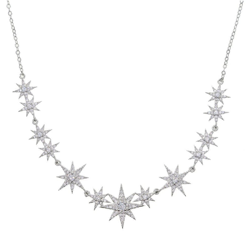 Iced Out Bling CZ Star Starburst Charm Necklaces For Women JEWELRY SETS