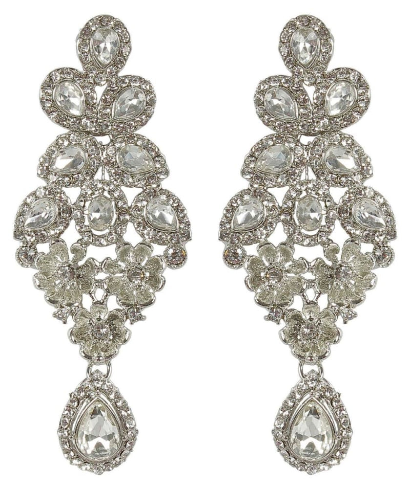 indian fashion rodium white wedding bridal jewelry necklace set