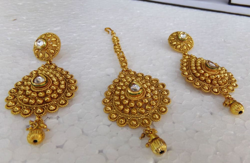 indian jewelry necklace earrings bollywood gold plated bridal polki tikka set cx