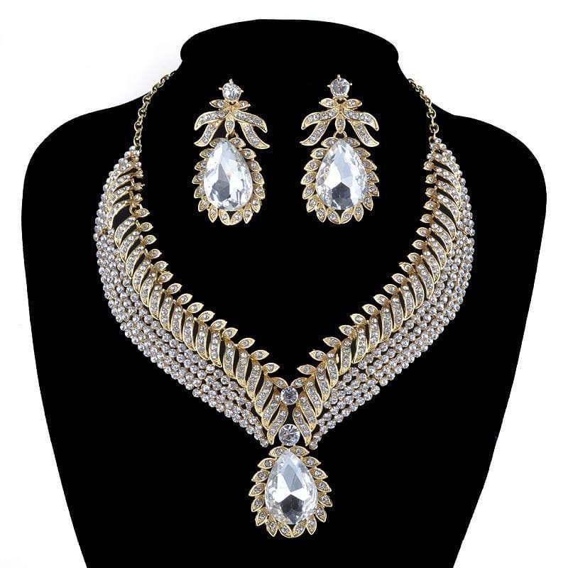 indian style wedding crystal rhinestone bridal jewelry set