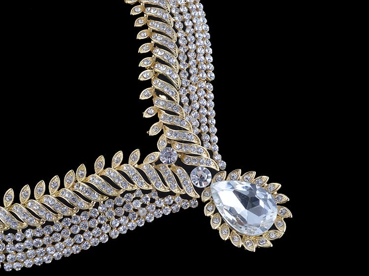 indian style wedding crystal rhinestone bridal jewelry set