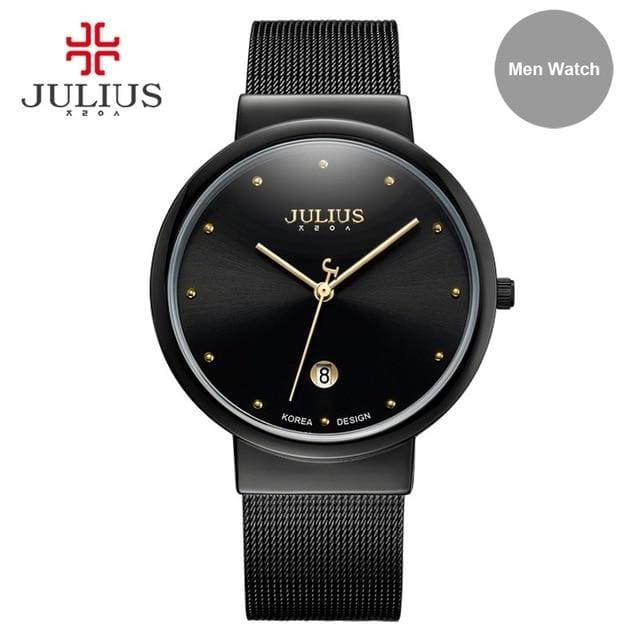 julius relogio feminino stainless steel watch full black men